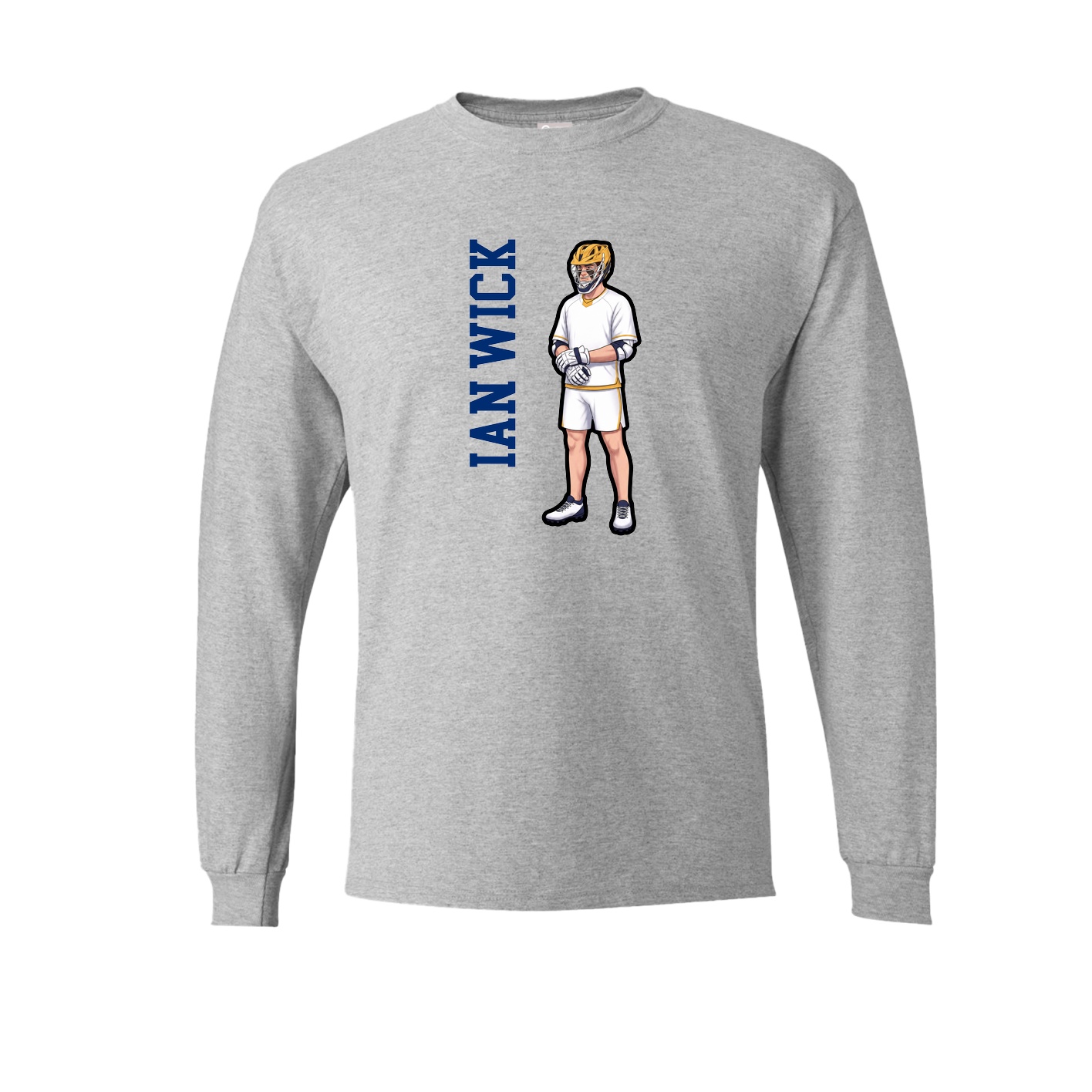 Long Sleeve Tee — Name Vertical in Grey