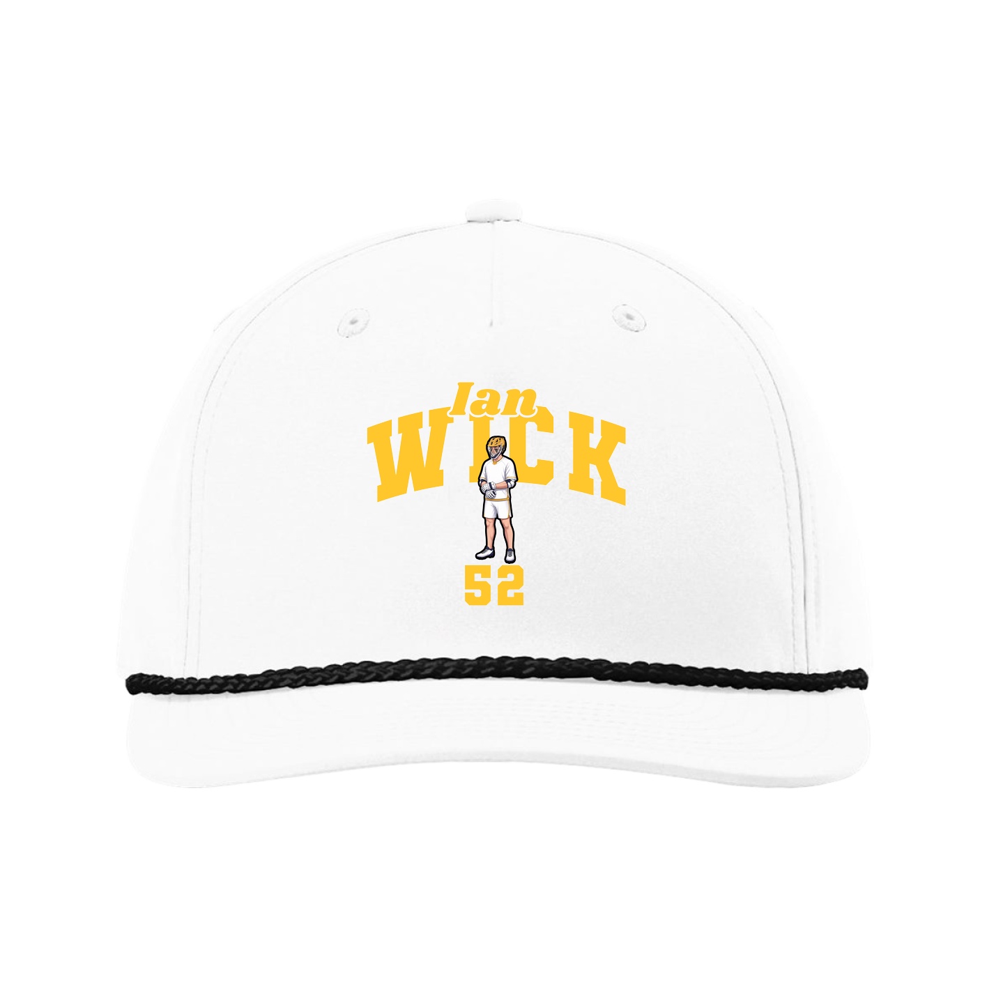 Five-Panel Classic Rope Cap — Signature Arch in White