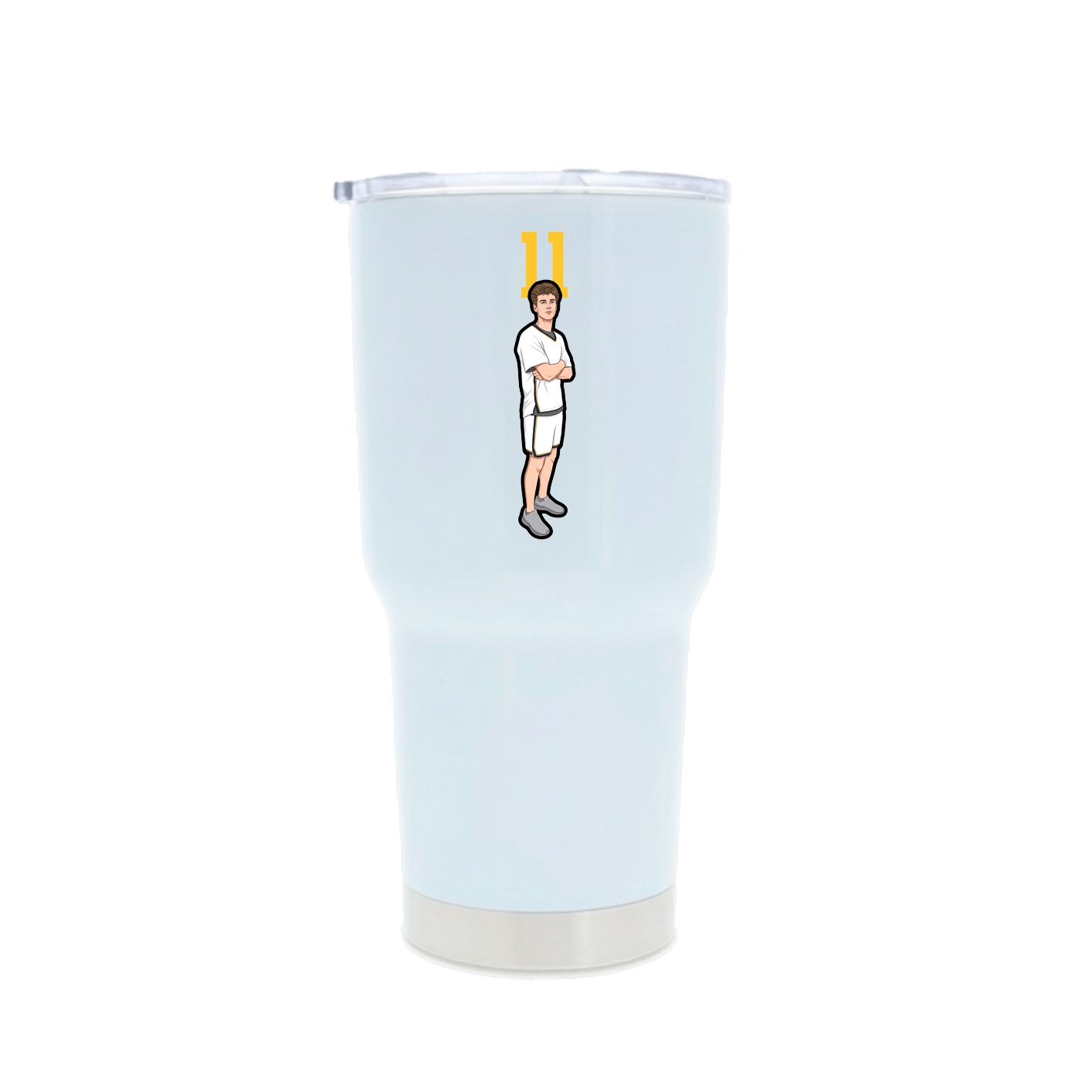 30oz Stainless Steel Tumbler — Number Top in White