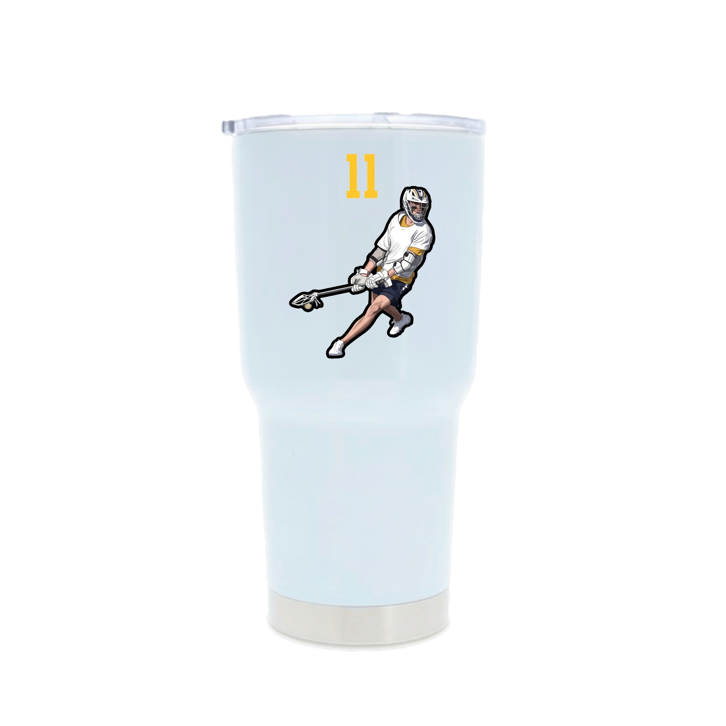30oz Stainless Steel Tumbler — Number Top in White