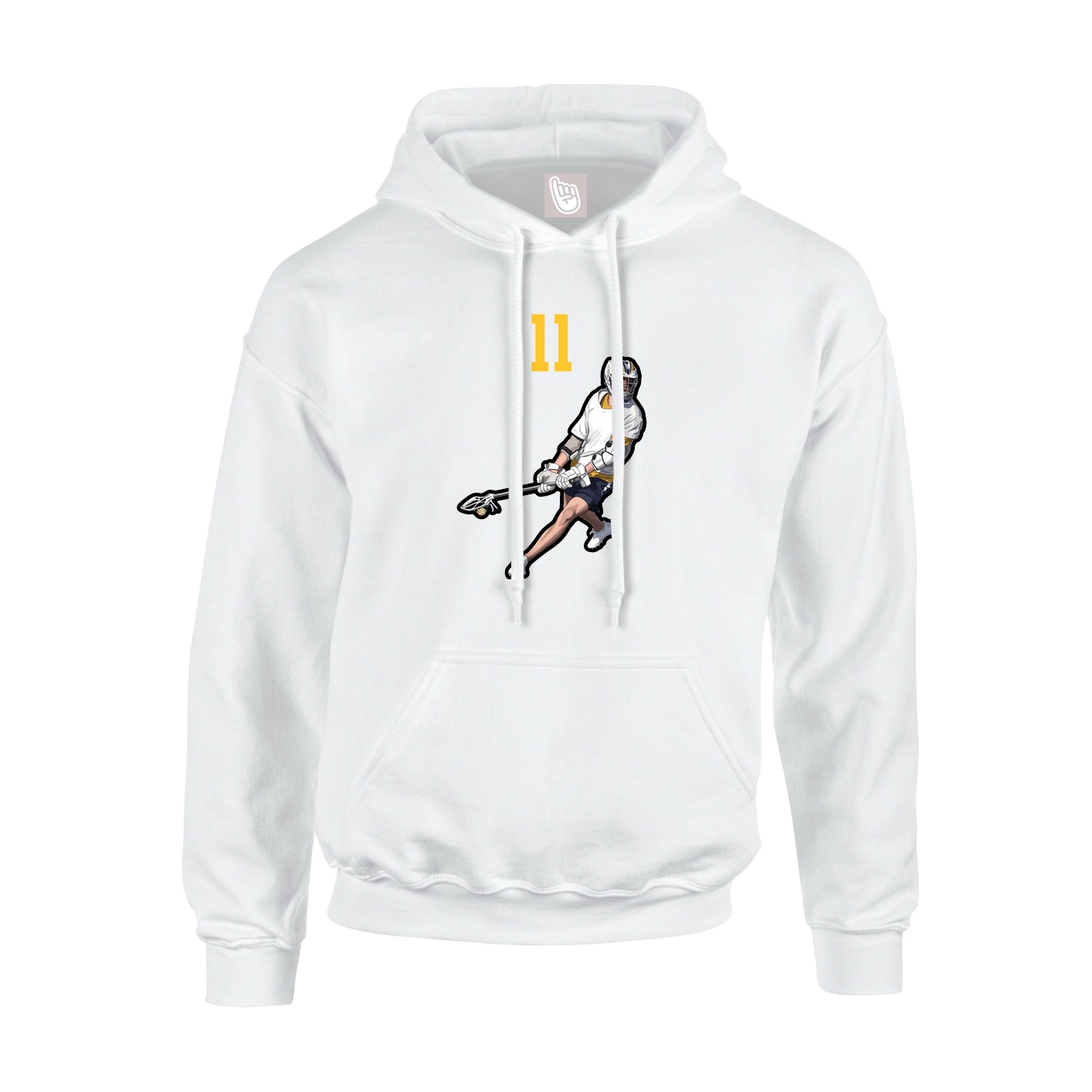 Youth Hoodie — Number Top in White