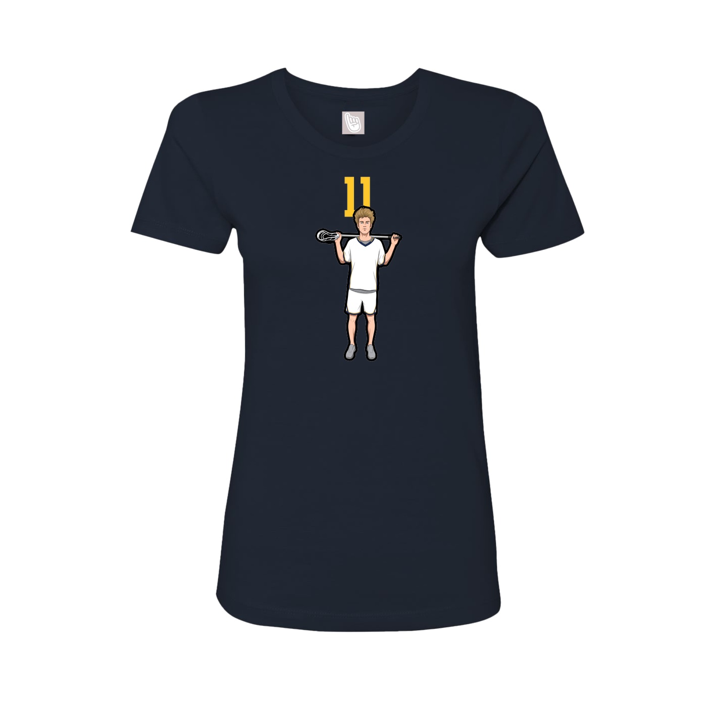 Fitted Women's Tee — Number Top in Navy
