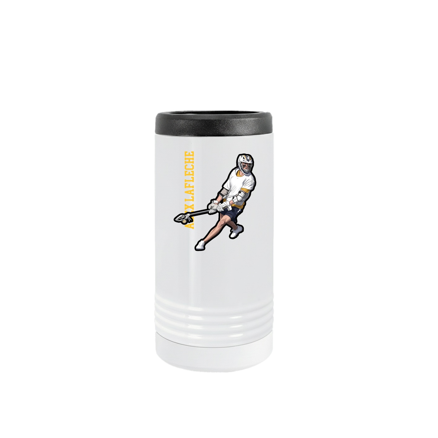 Slim Beverage Holder — Name Vertical in White