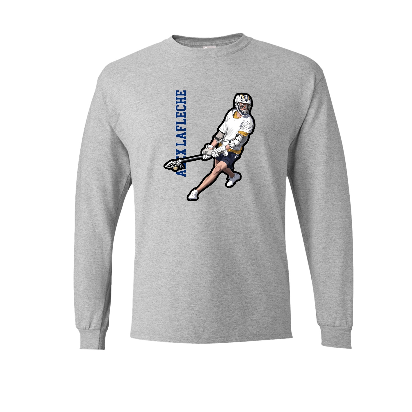 Long Sleeve Tee — Name Vertical in Grey