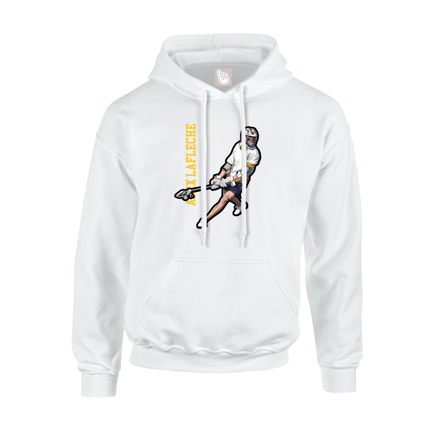 Hoodie — Name Vertical in White