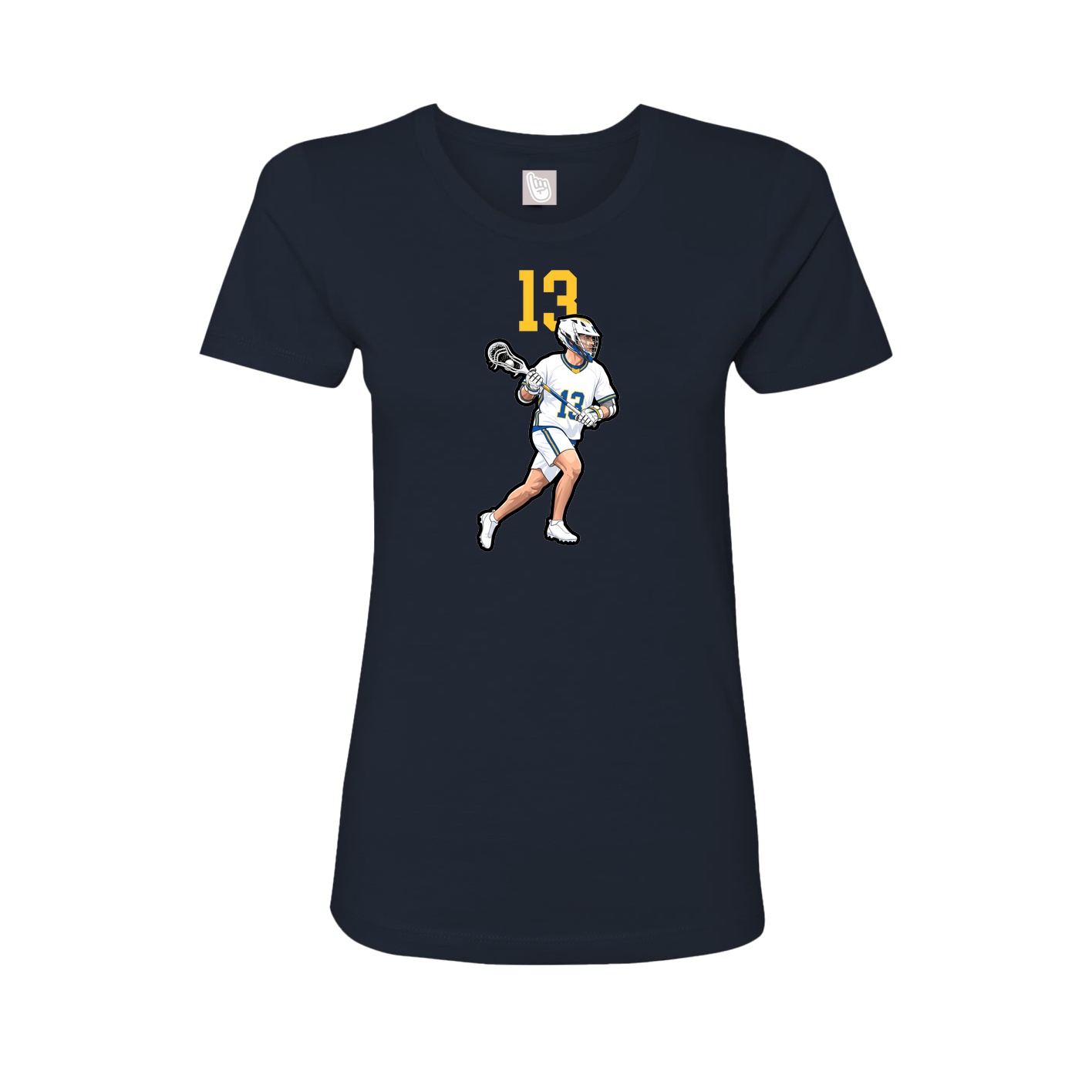 Fitted Women's Tee — Number Top in Navy
