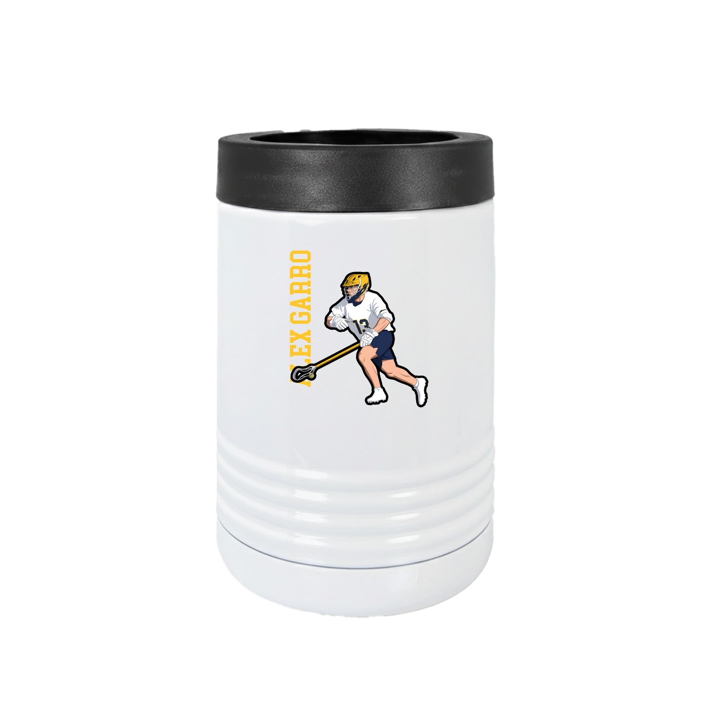 Beverage Holder — Name Vertical in White