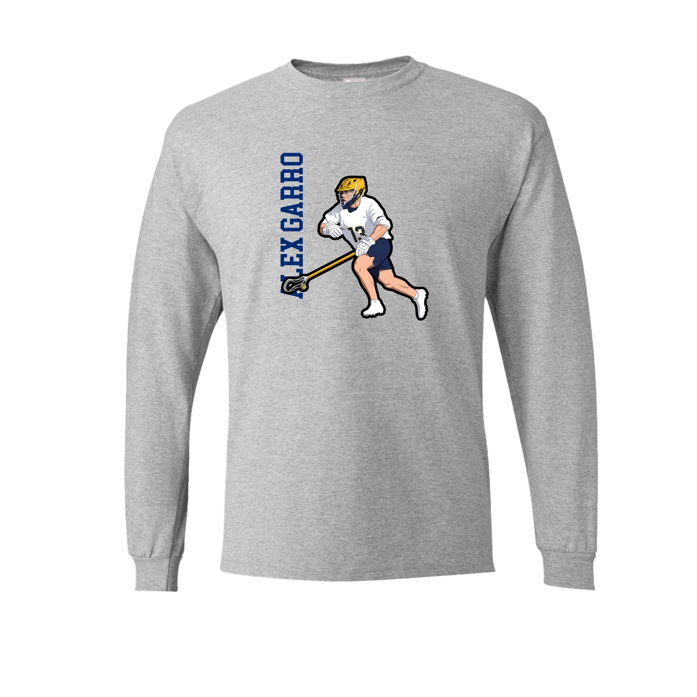 Long Sleeve Tee — Name Vertical in Grey