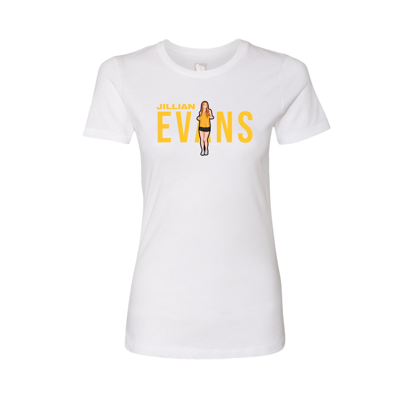 Fitted Women's Tee — Player Name in White