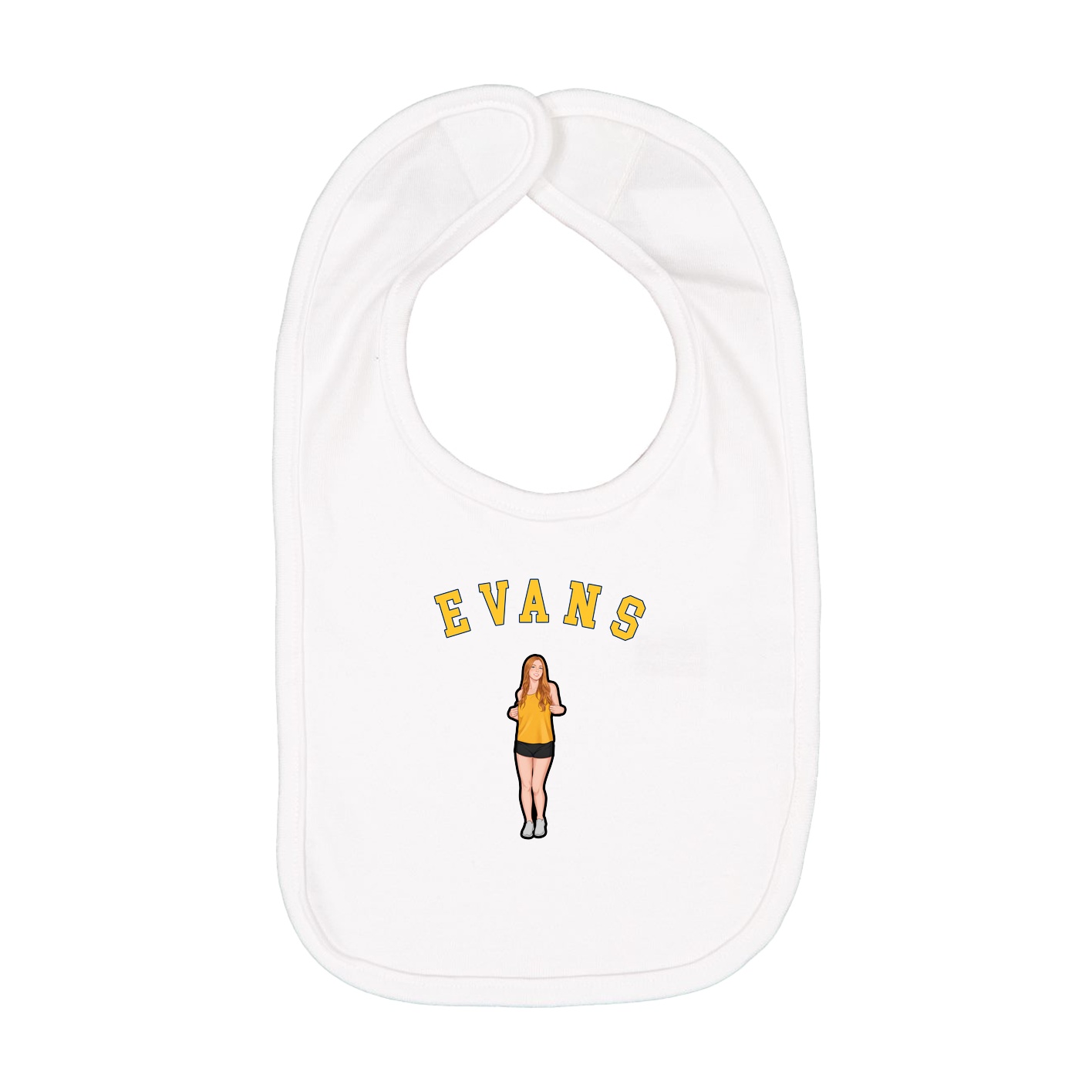 Infant Bib — Shirsey Arch in White