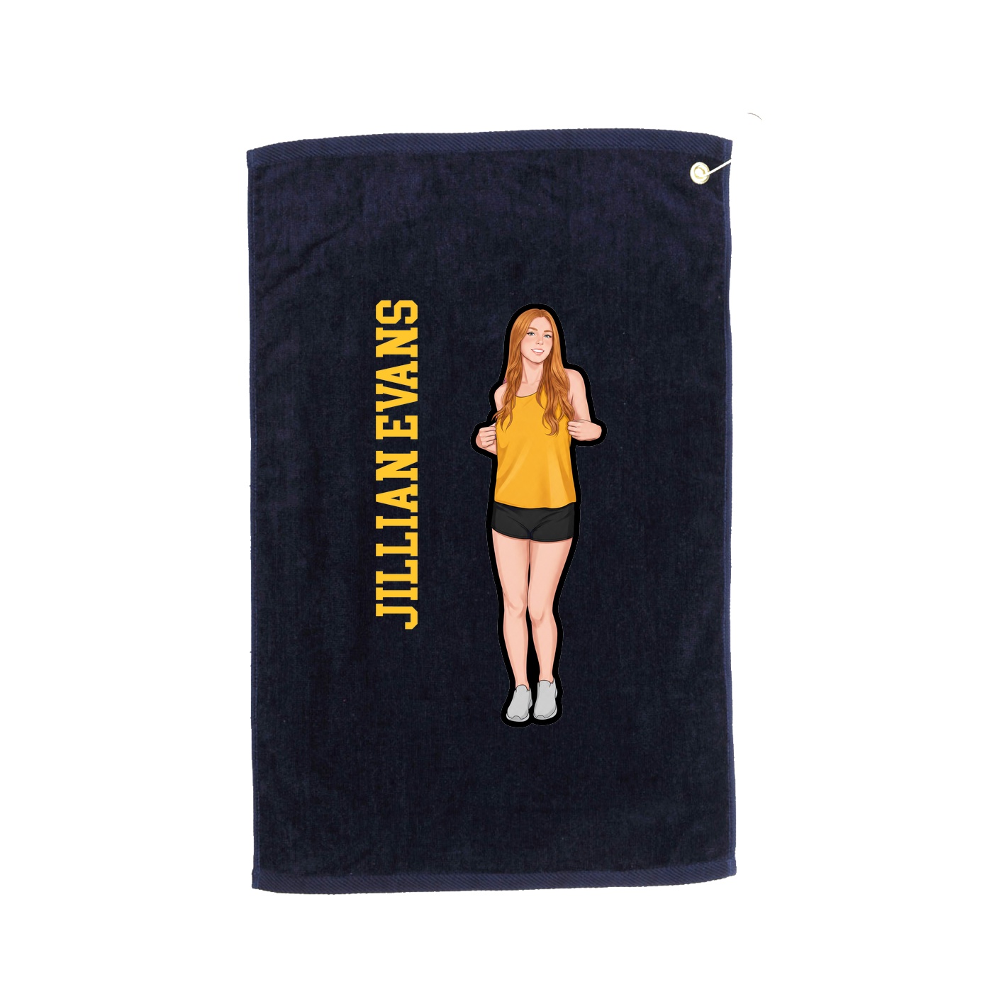 Golf Towel — Name Vertical in Navy