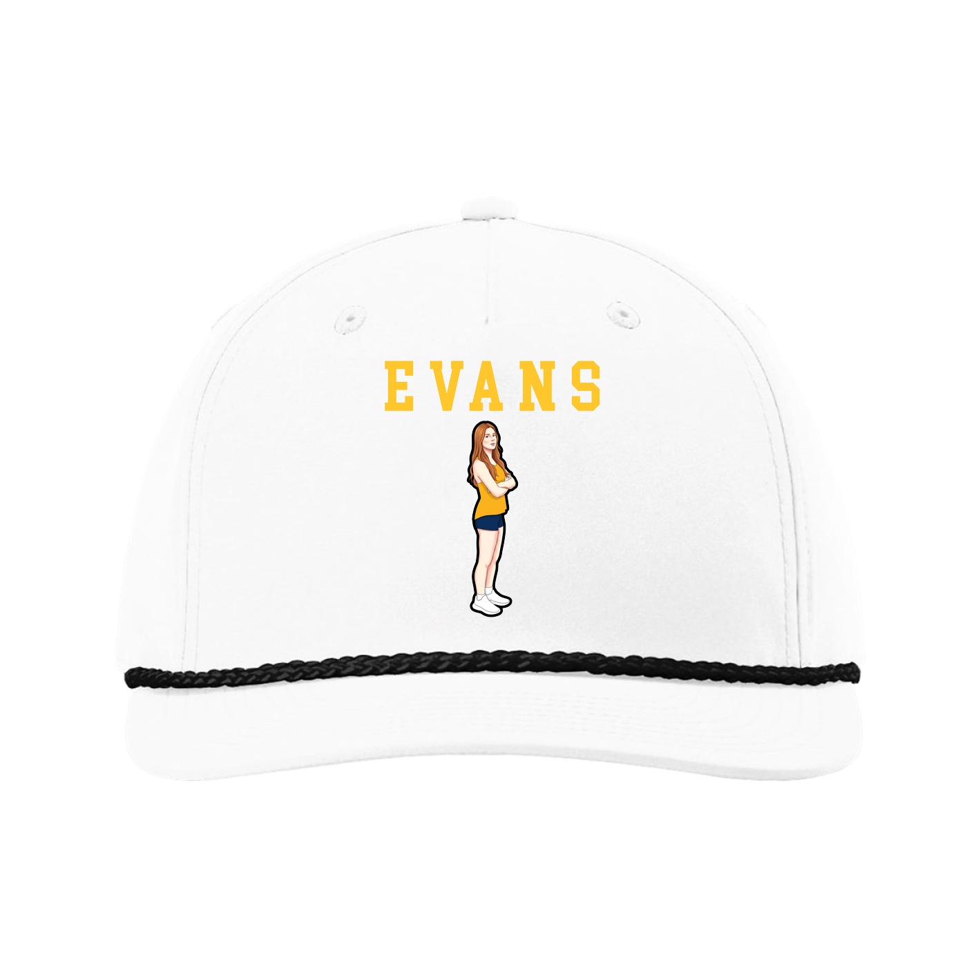Five-Panel Classic Rope Cap — Shirsey in White