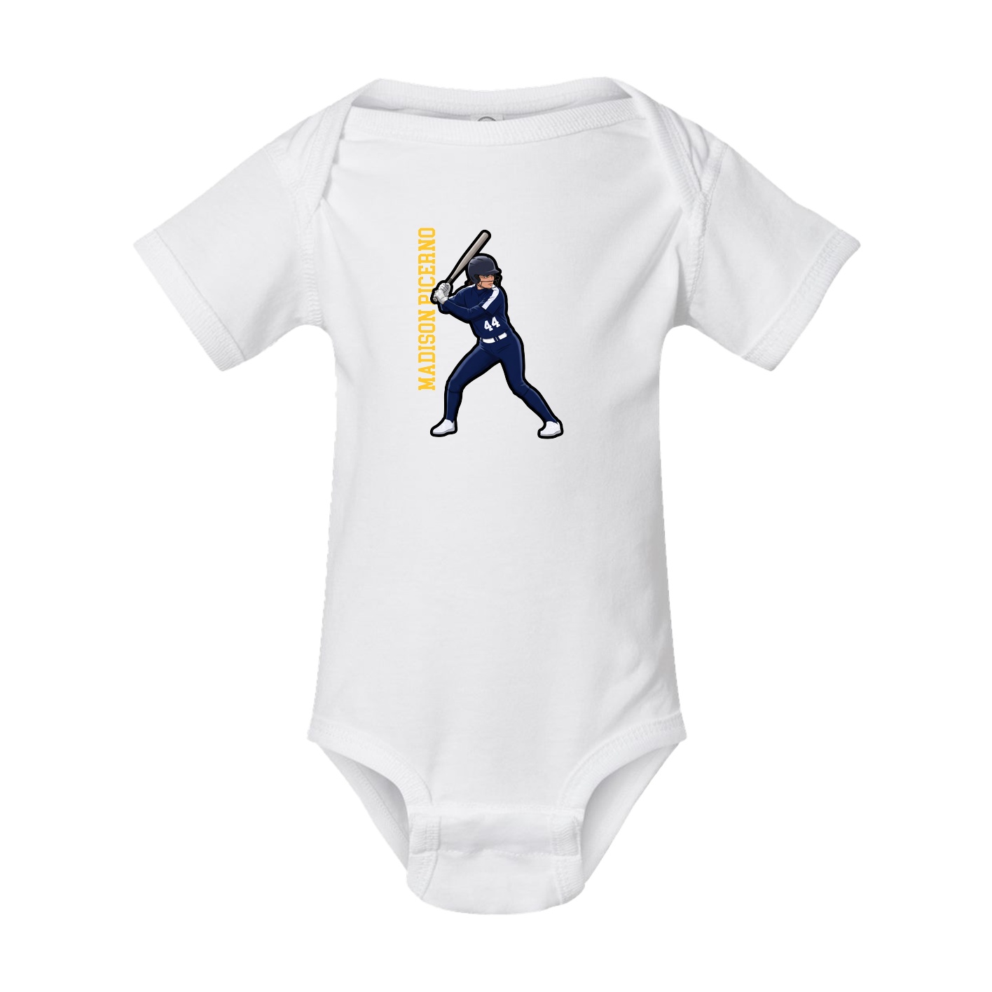 Baby Onesie — Name Vertical in White