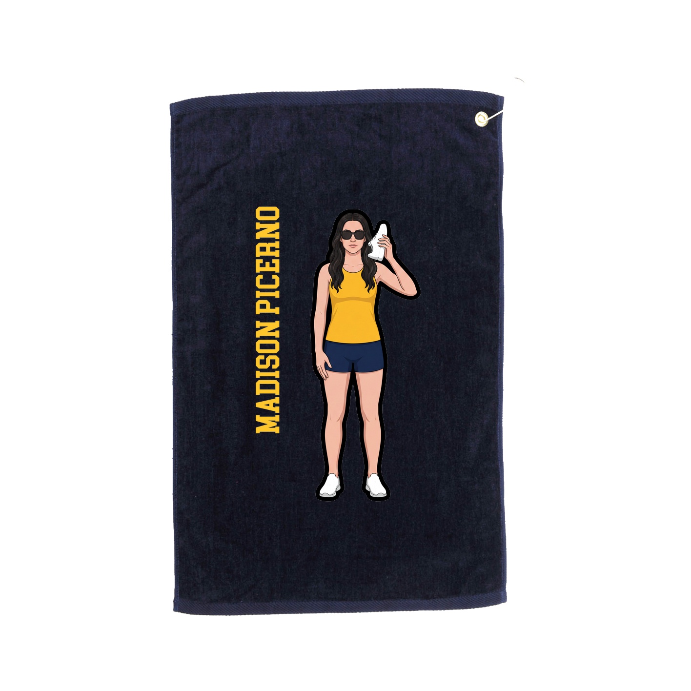 Golf Towel — Name Vertical in Navy