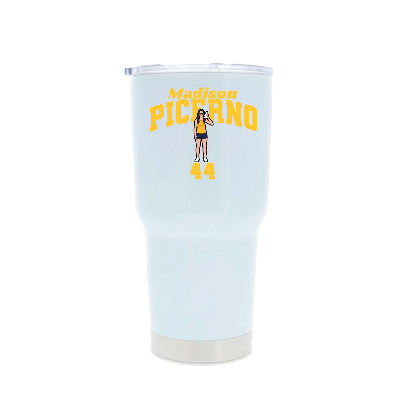 30oz Stainless Steel Tumbler — Signature Arch in White