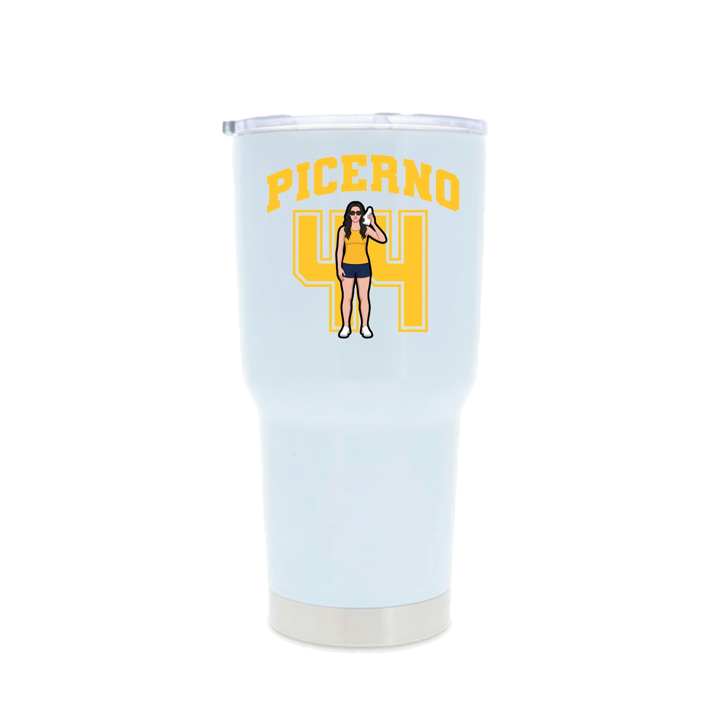30oz Stainless Steel Tumbler — Number in White