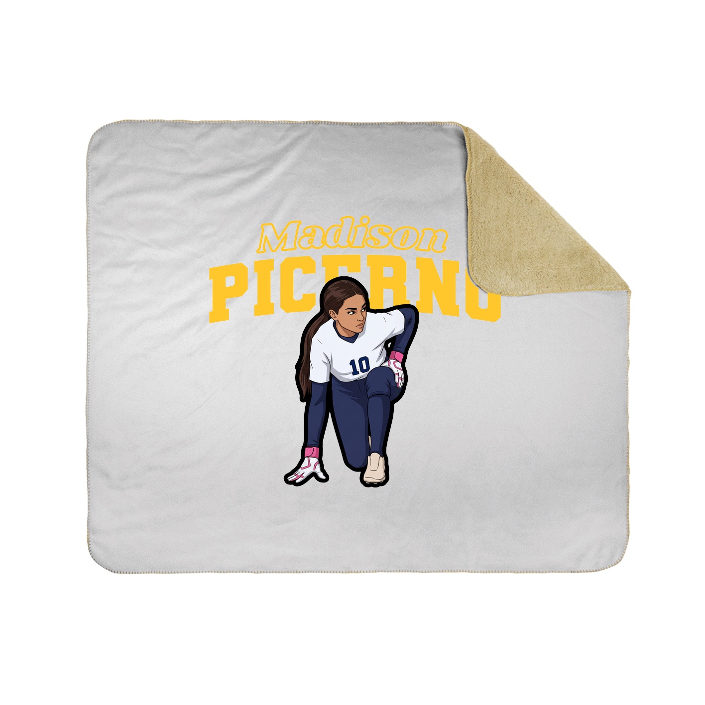 Throw Blanket — Name Arch in White