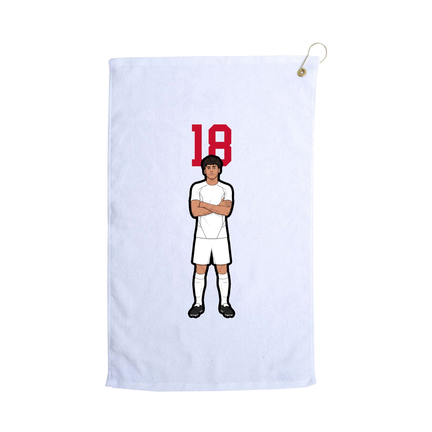 Golf Towel — Number Top in White