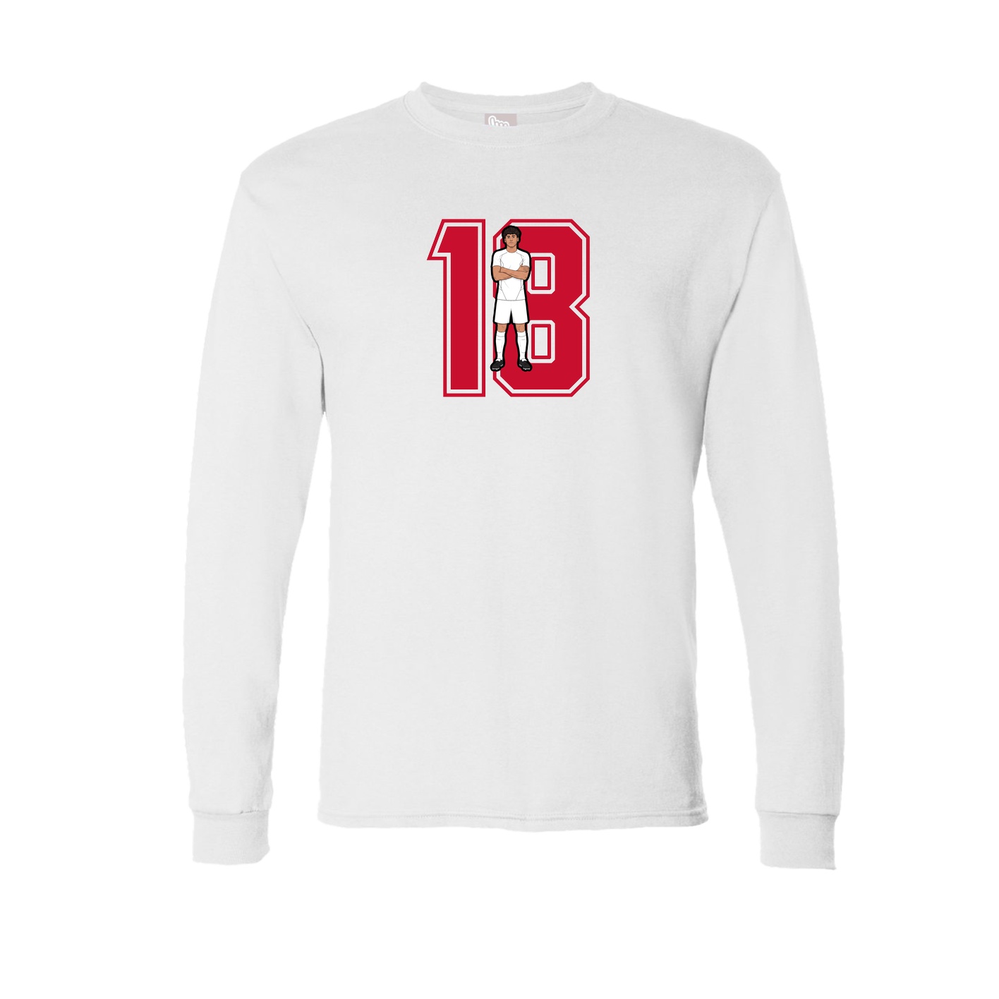 Long Sleeve Tee — Number in White