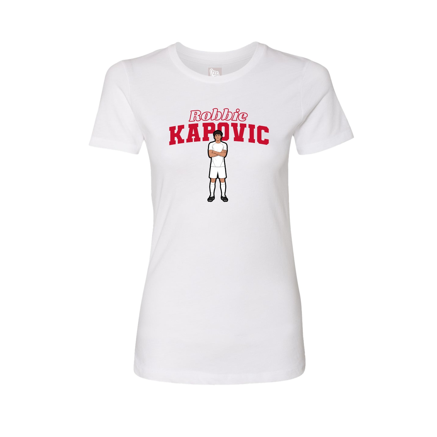 Fitted Women's Tee — Name Arch in White