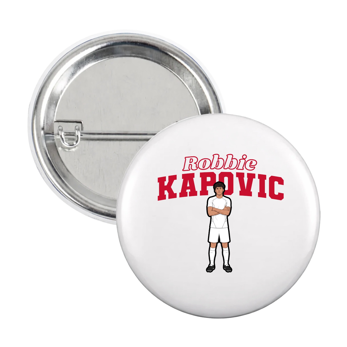 Game Day Button — Name Arch in White