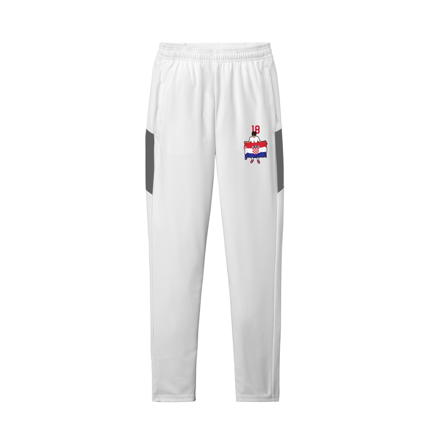 Team Travel Pant — Number Top in White/Grey