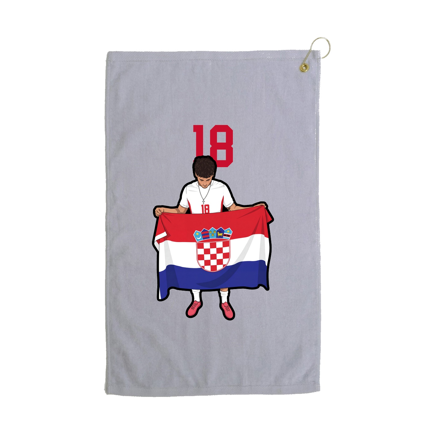 Golf Towel — Number Top in Grey