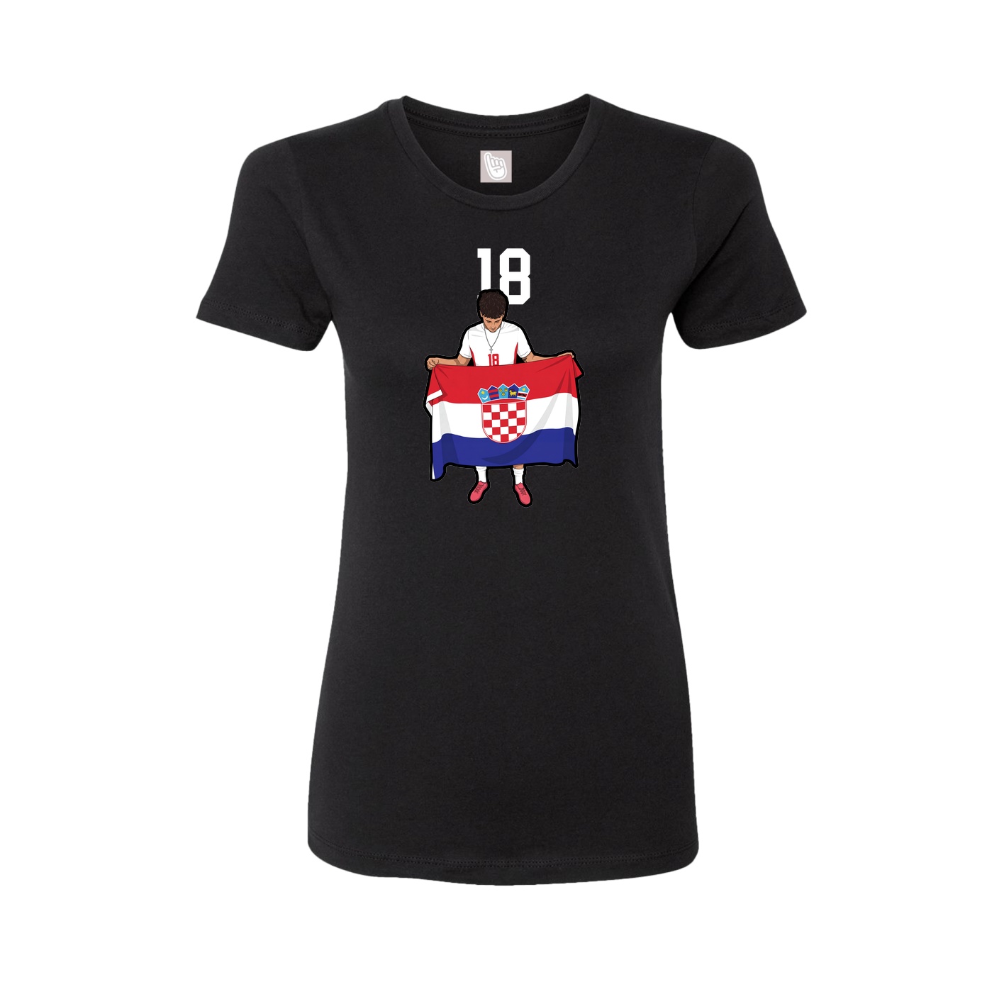 Fitted Women's Tee — Number Top in Black