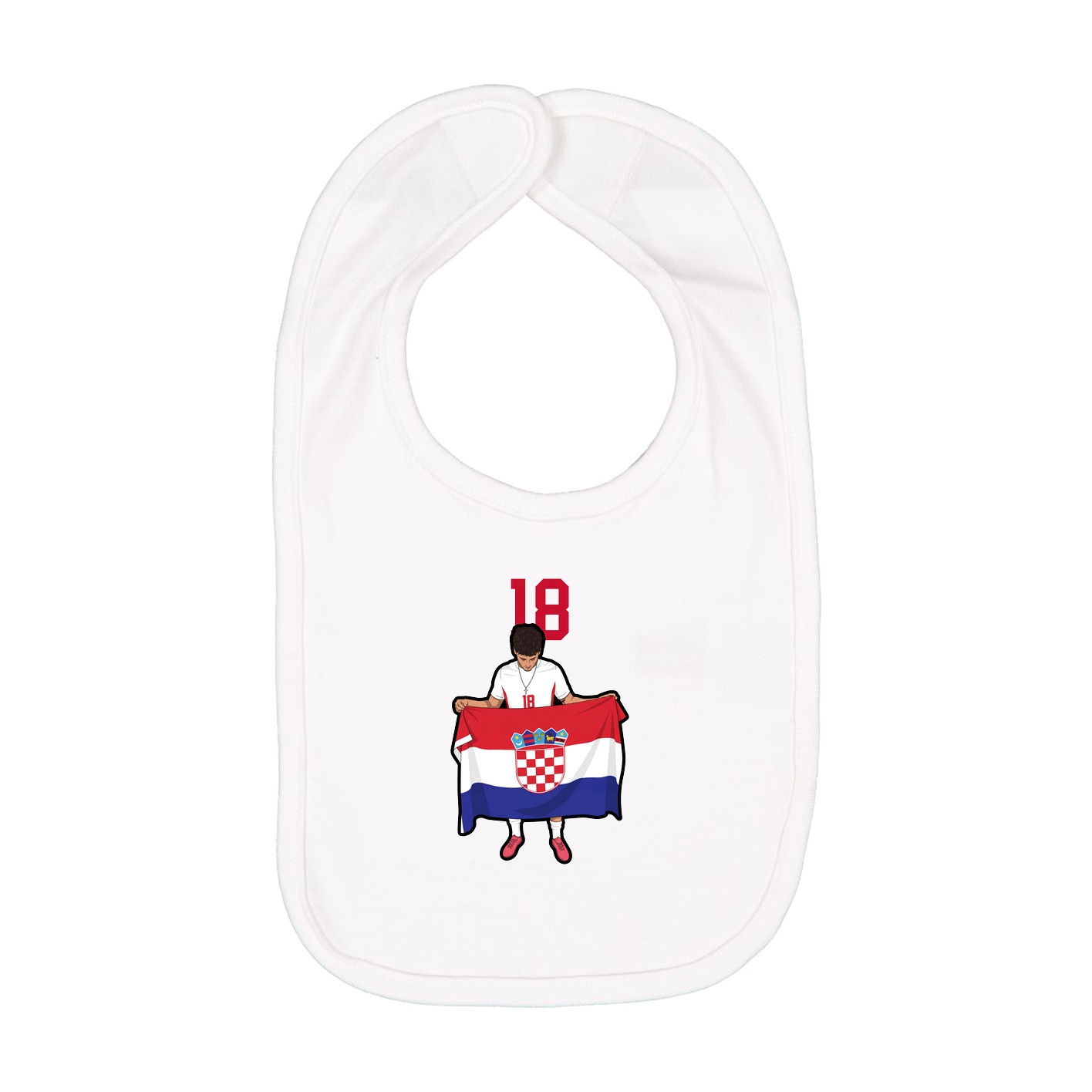 Infant Bib — Number Top in White