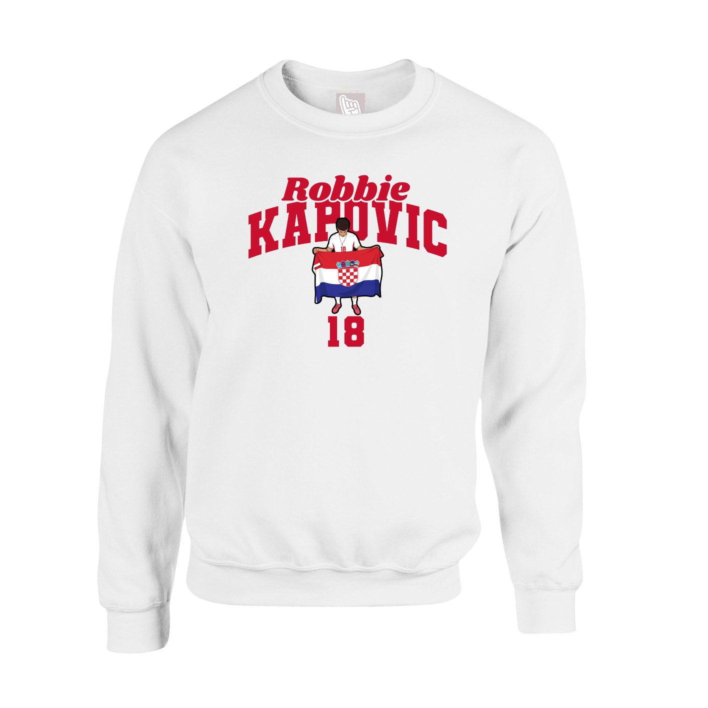 Fleece Crew — Signature Arch in White