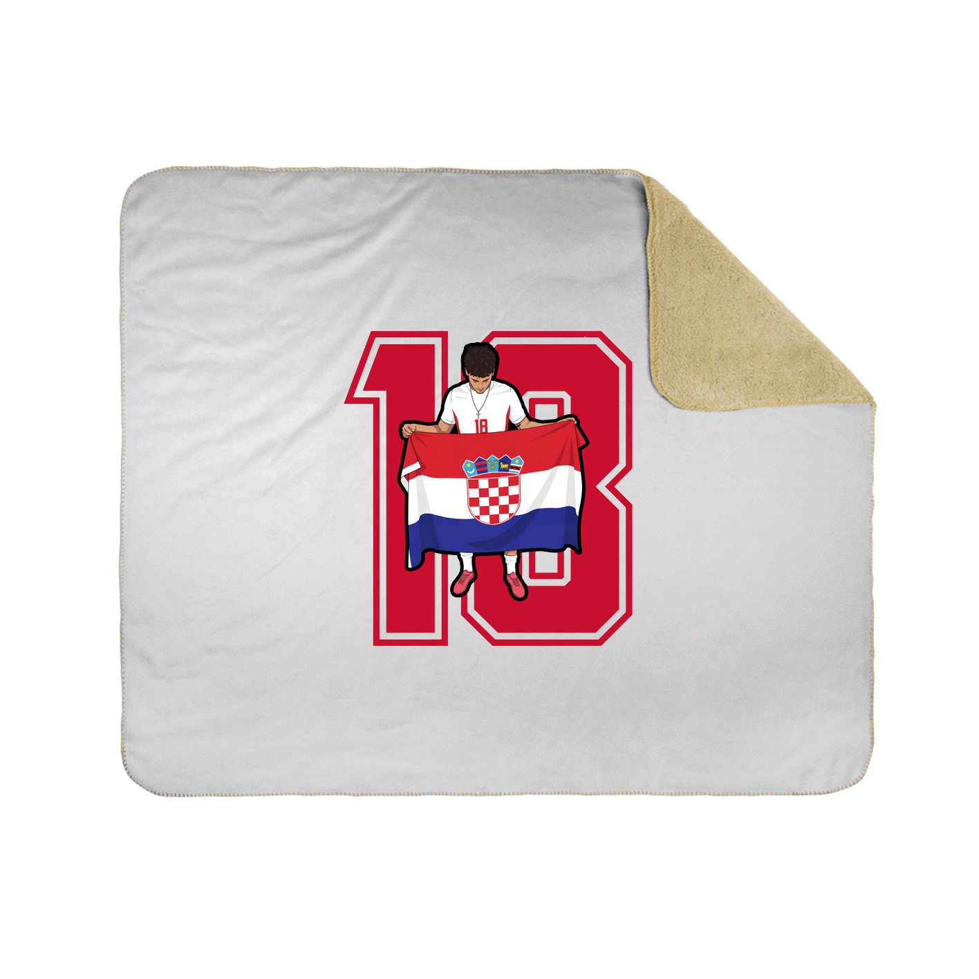 Throw Blanket — Number in White