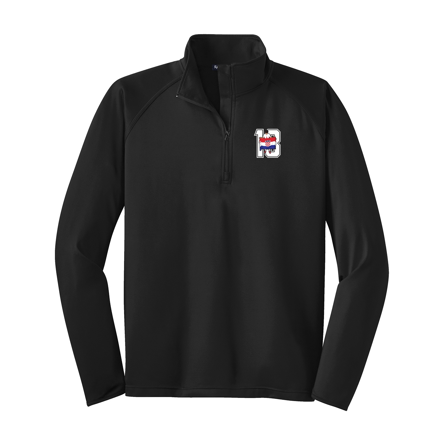 Q-Zip Pullover — Number in Black