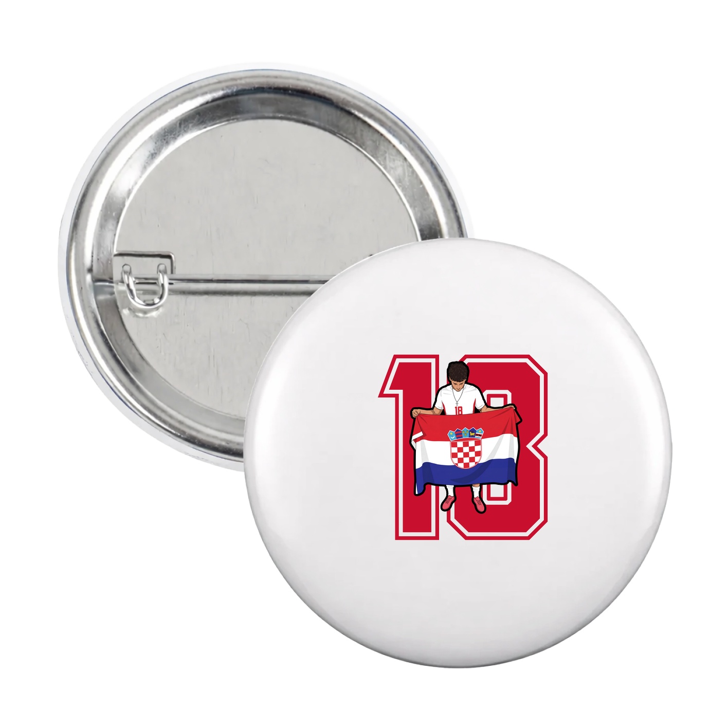 Game Day Button — Number in White