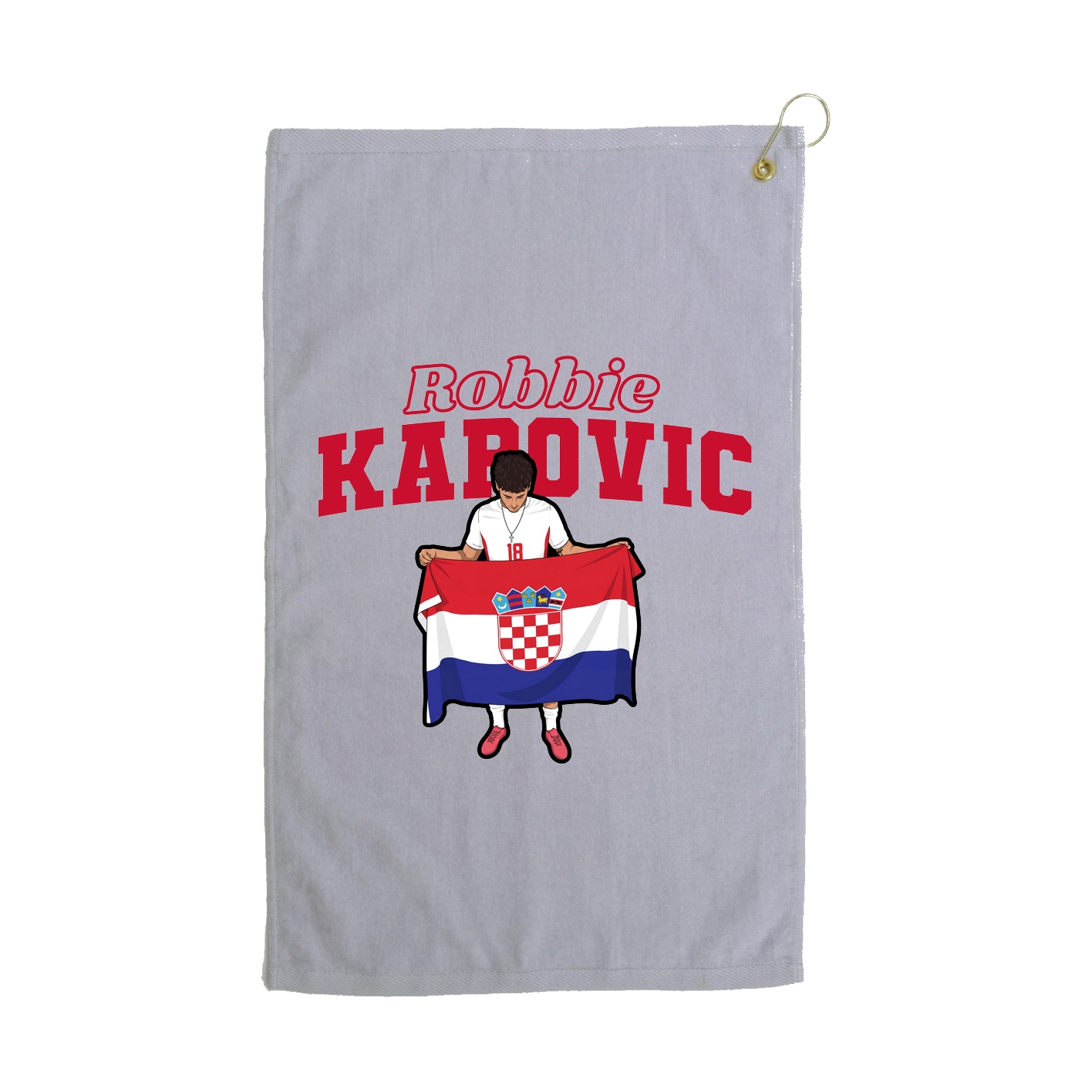 Golf Towel — Name Arch in Grey