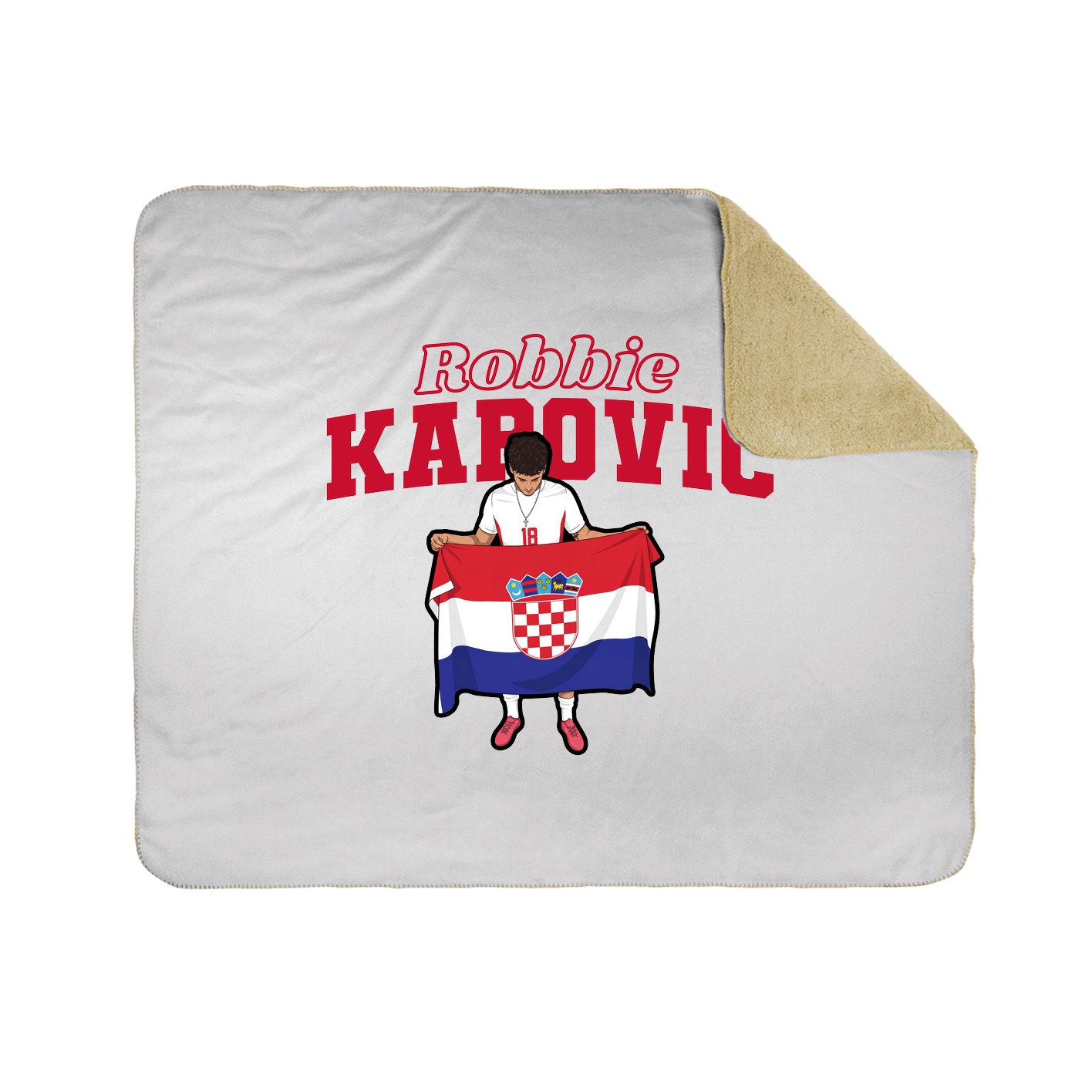 Throw Blanket — Name Arch in White