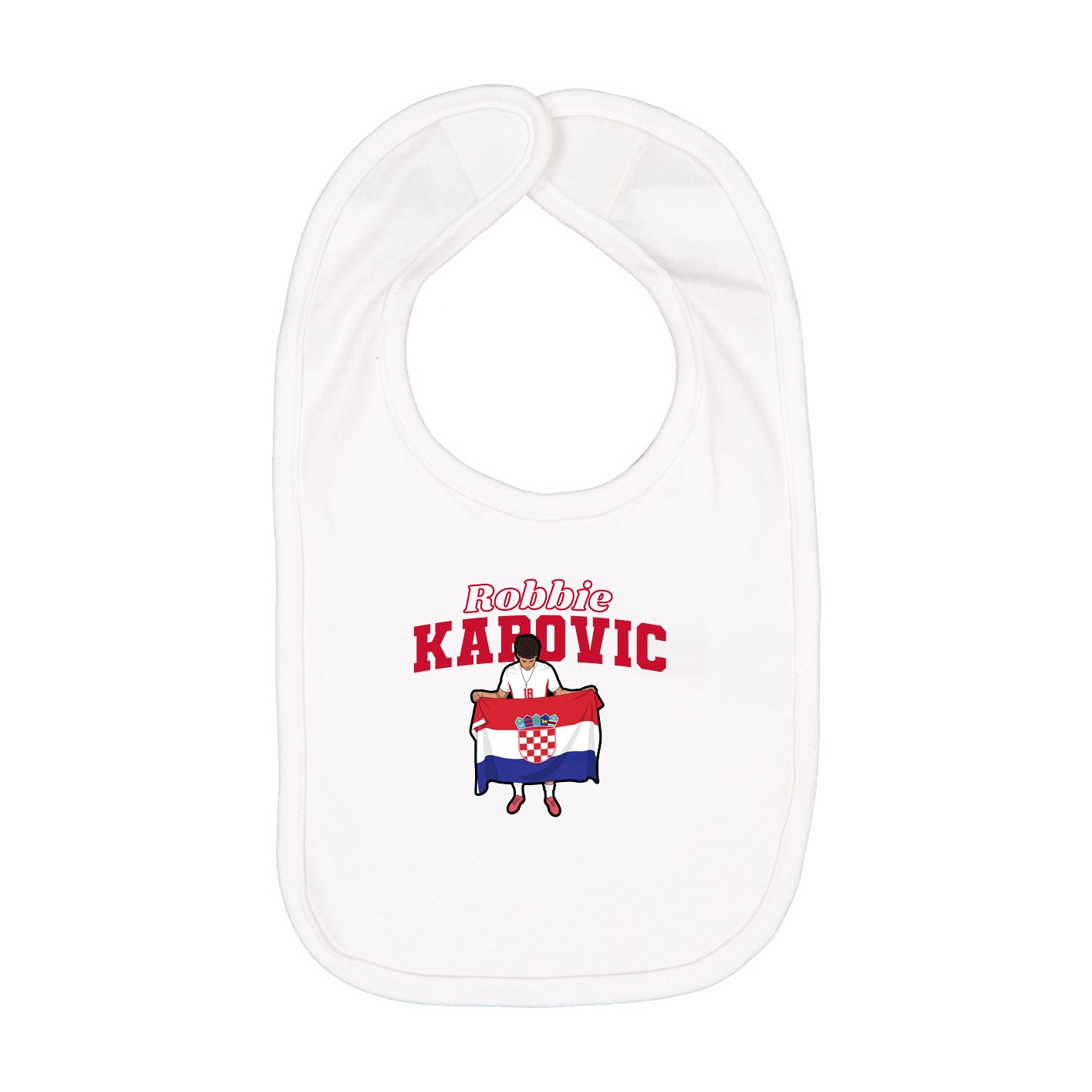 Infant Bib — Name Arch in White