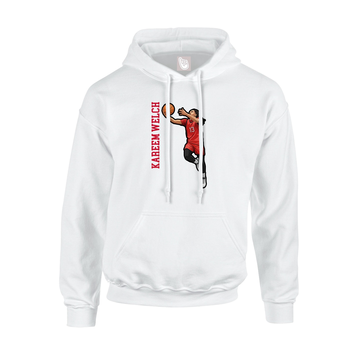 Youth Hoodie — Name Vertical in White