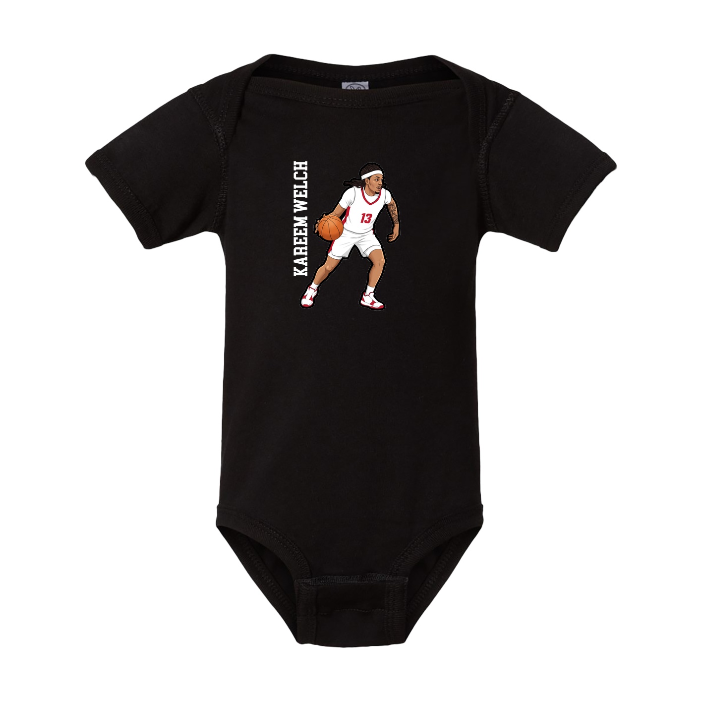 Baby Onesie — Name Vertical in Black