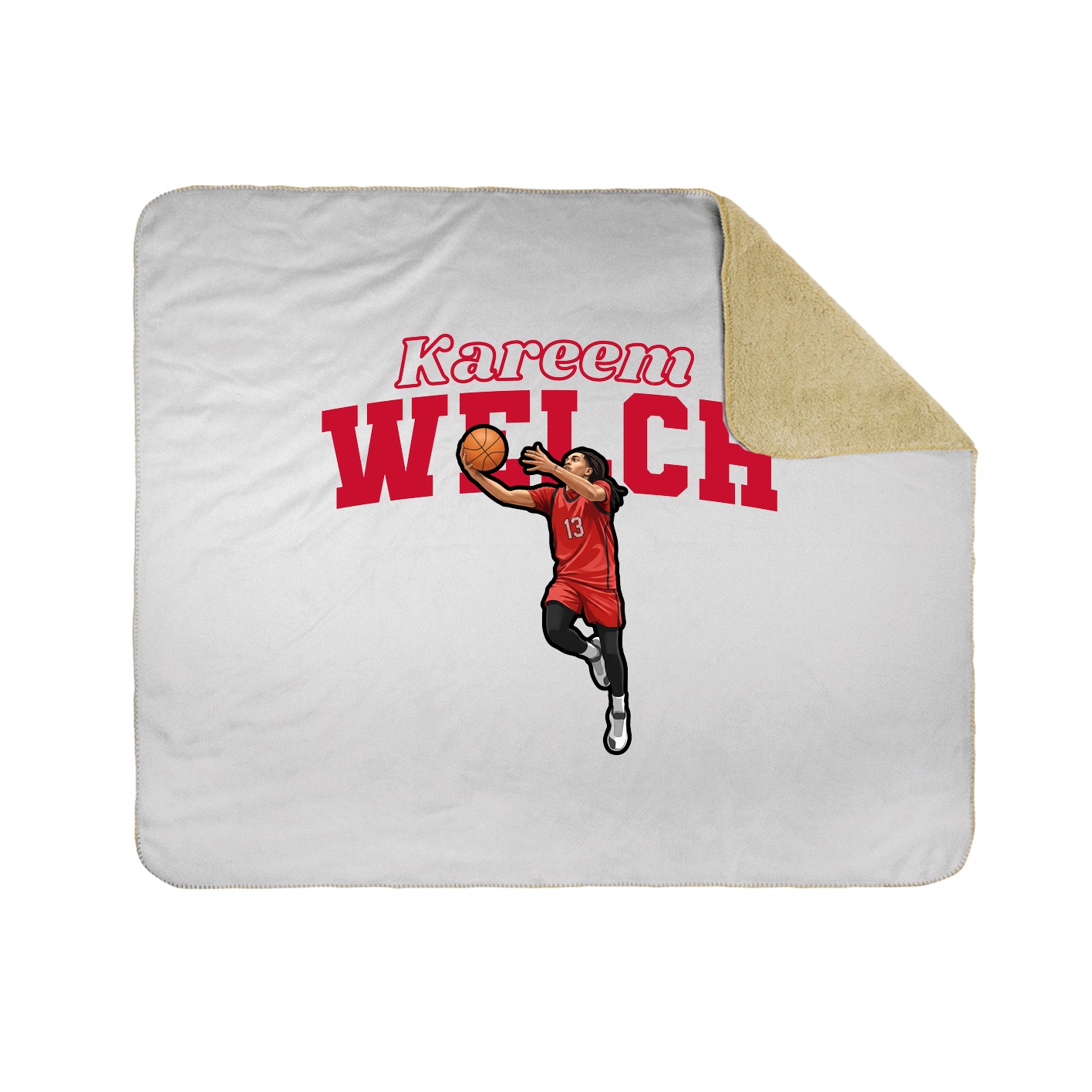 Throw Blanket — Name Arch in White
