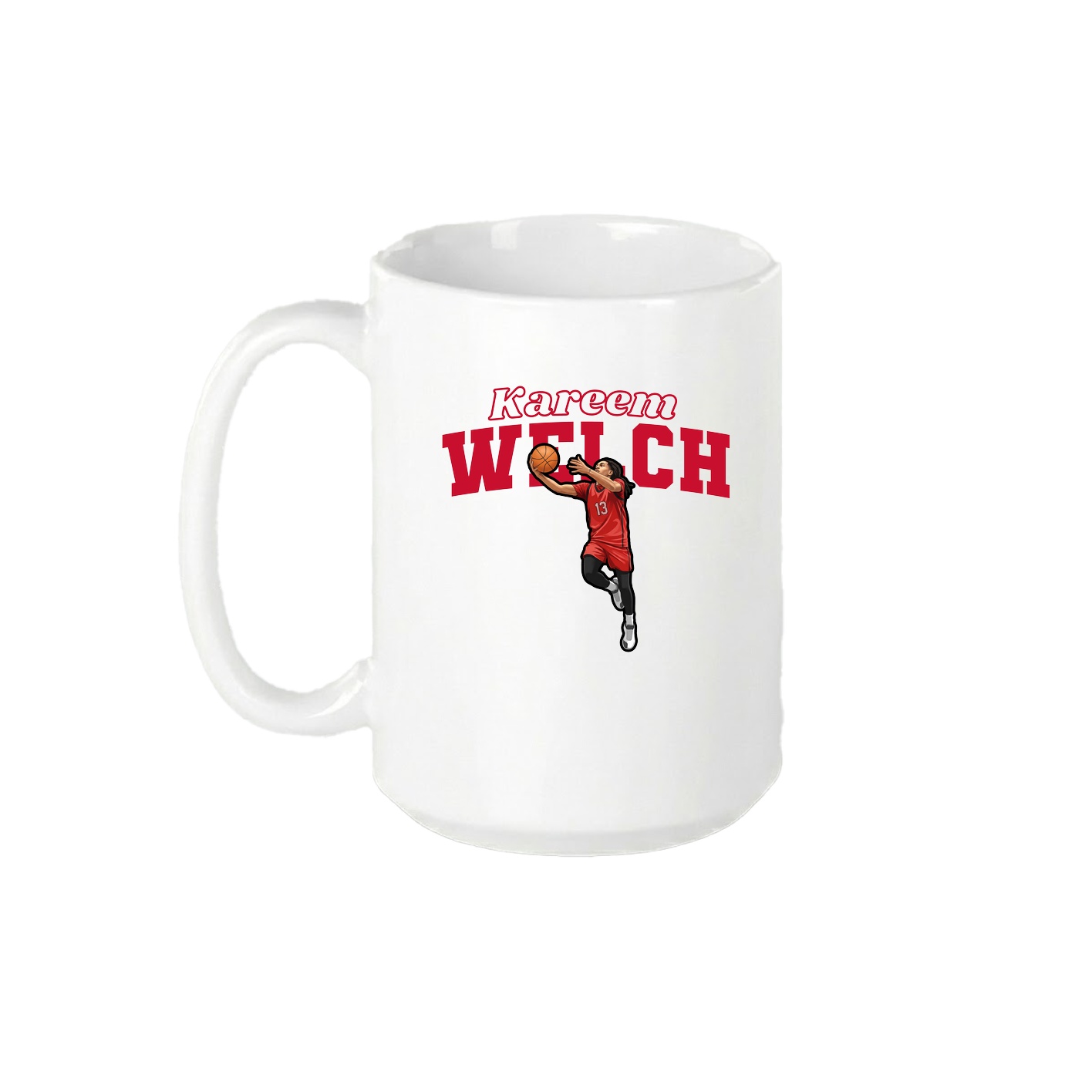 15oz Coffee Mug — Name Arch in White