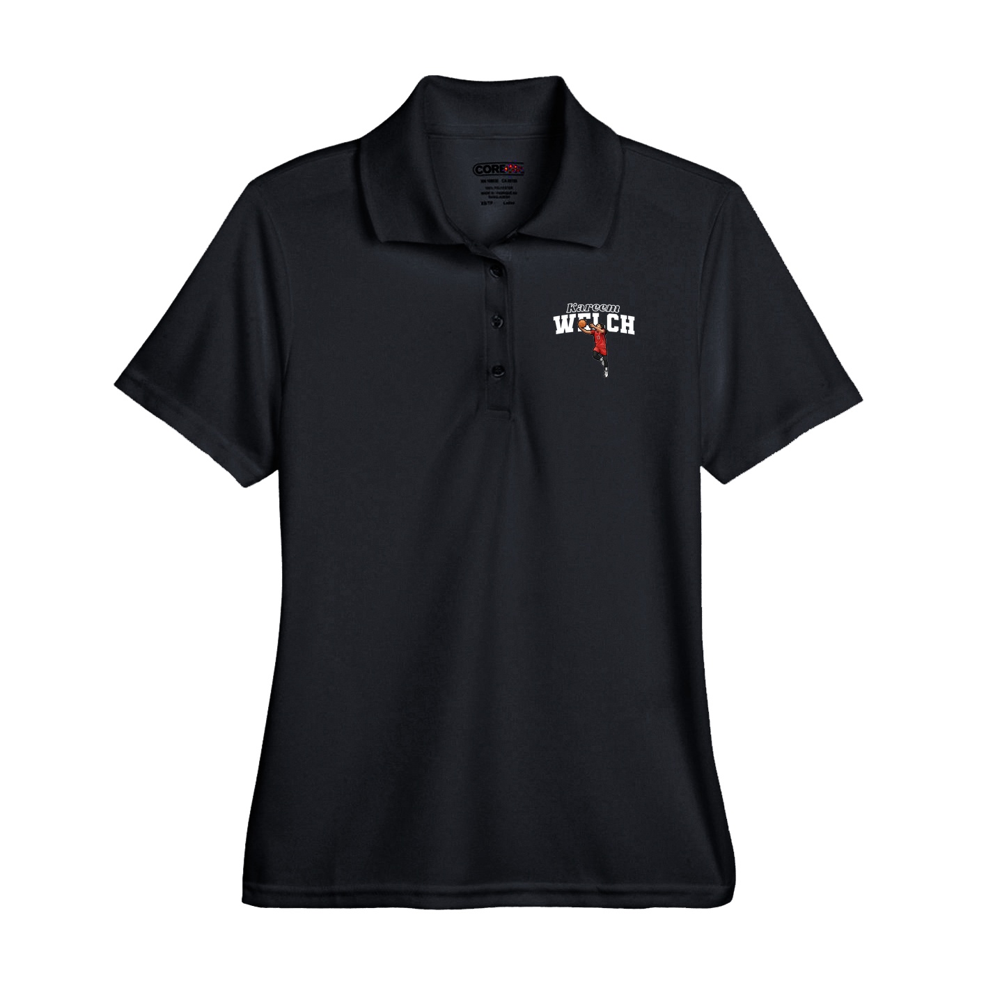 Performance Polo — Name Arch in Black