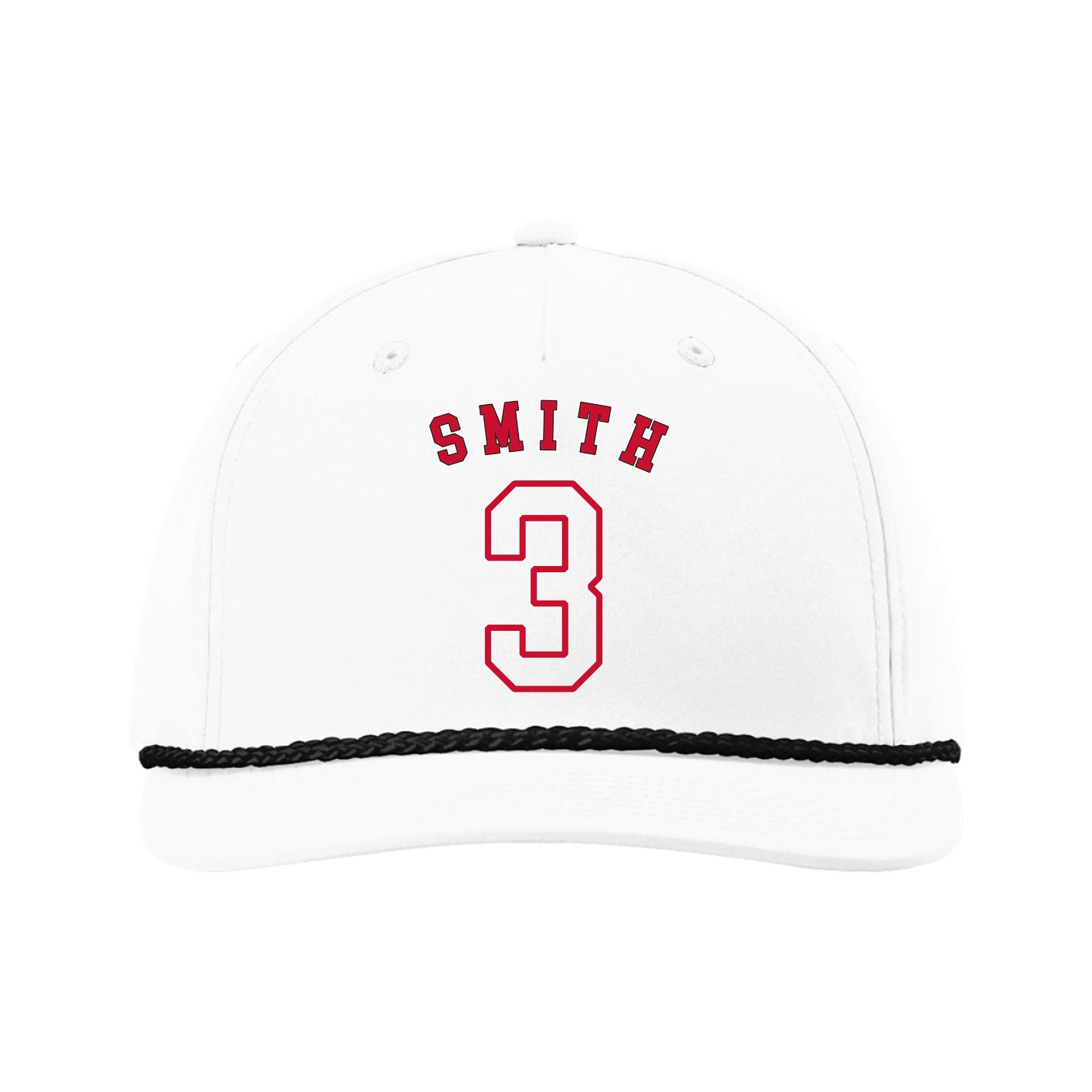 Five-Panel Classic Rope Cap — Shirsey Arch in White