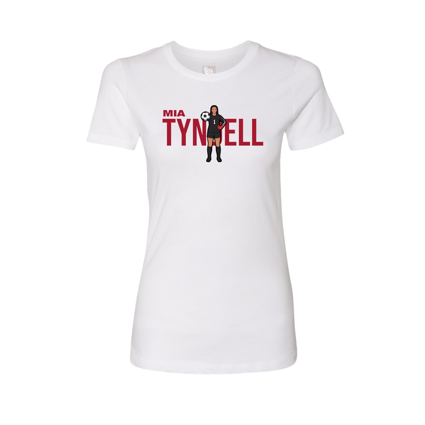 Fitted Women's Tee — Player Name in White
