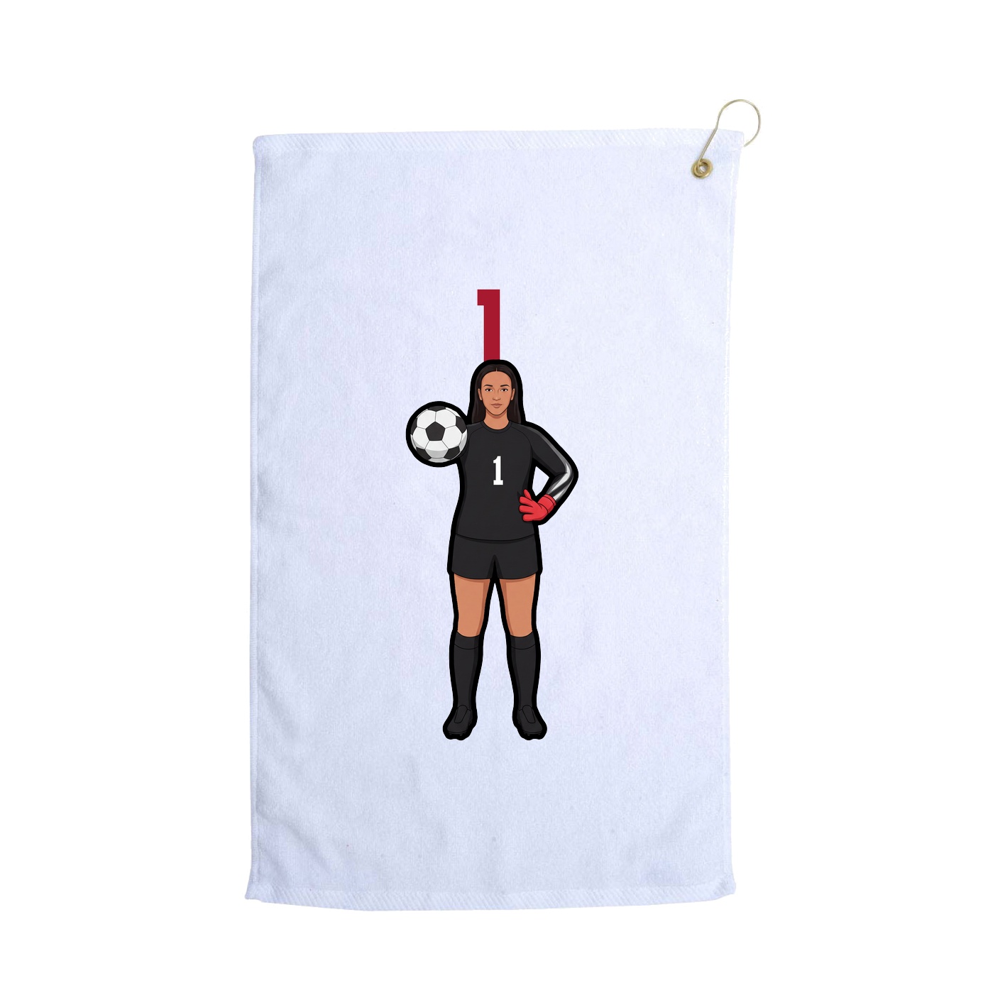 Golf Towel — Number Top in White