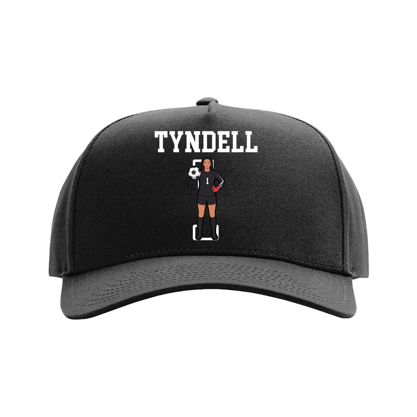 Full Fabric Five-Panel Champ Cap — Shirsey in Black