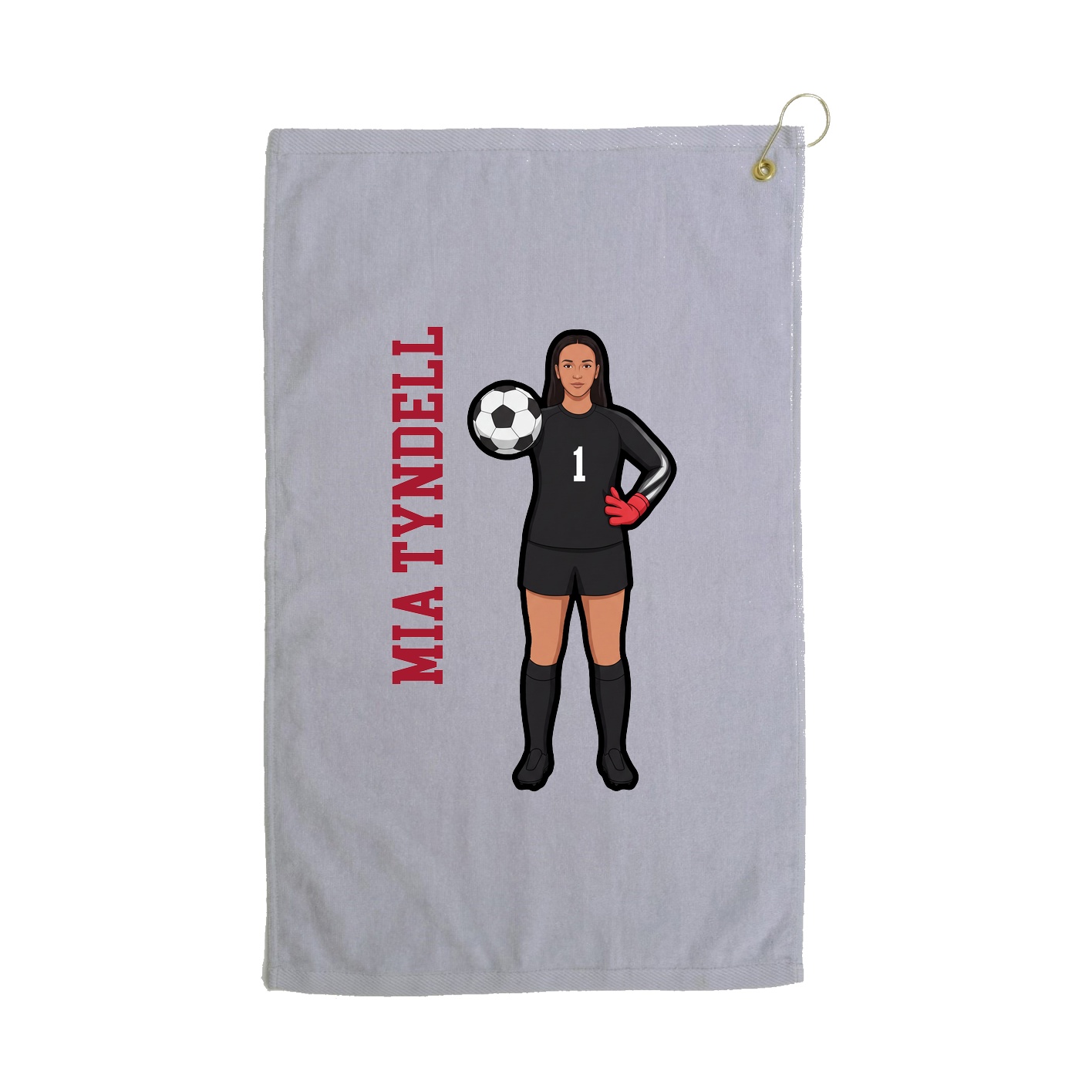 Golf Towel — Name Vertical in Grey