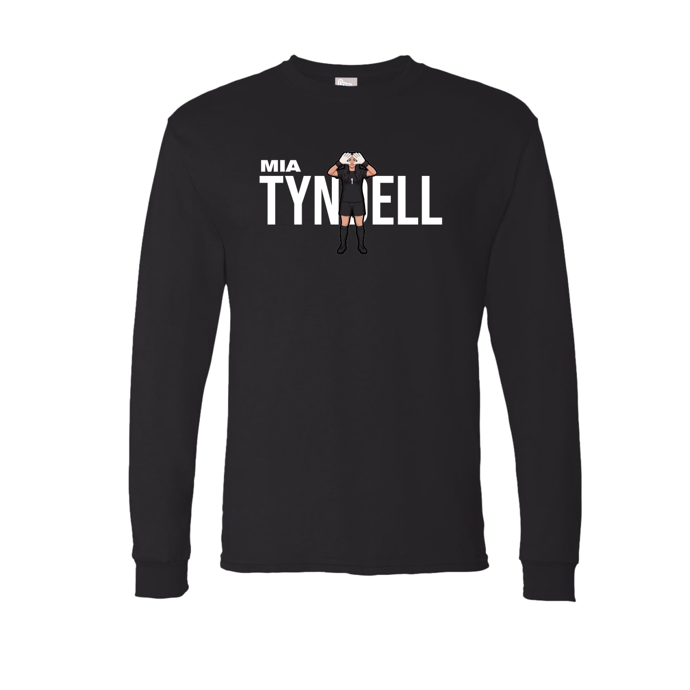 Long Sleeve Tee — Player Name in Black