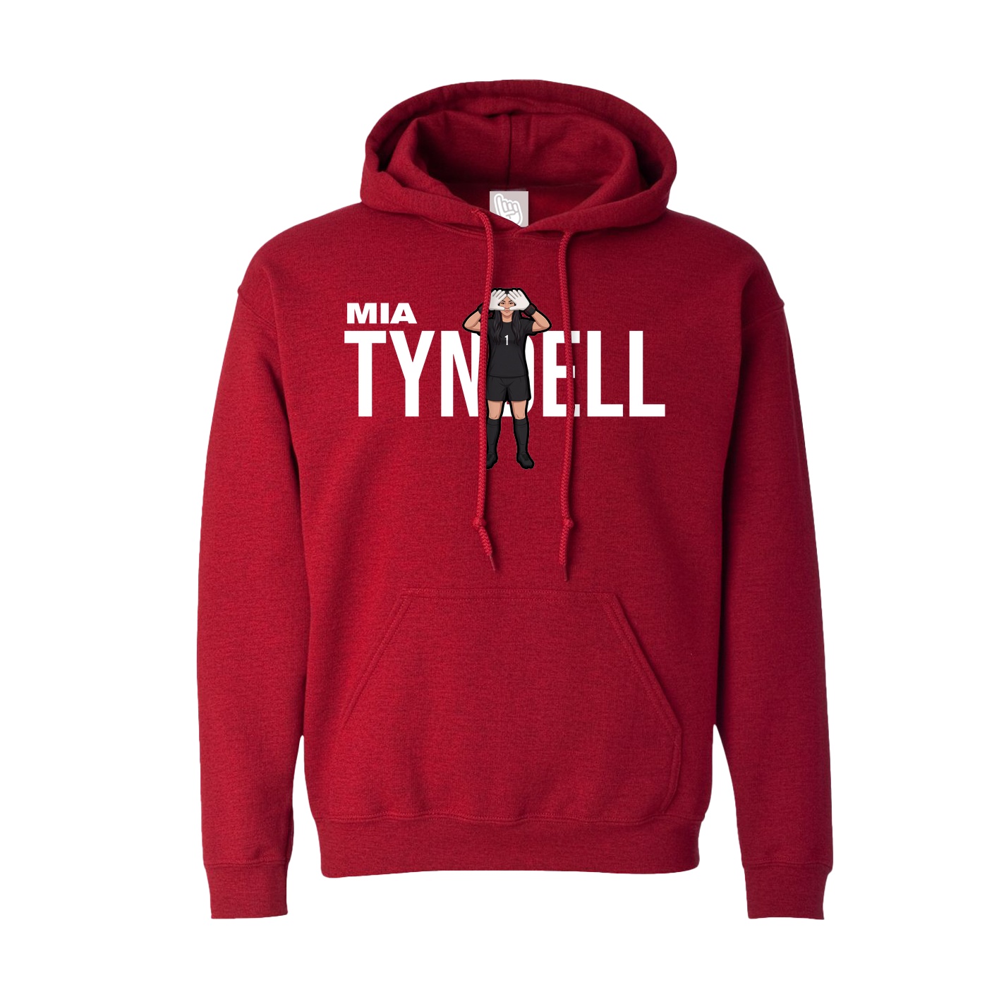 Hoodie — Player Name in Crimson