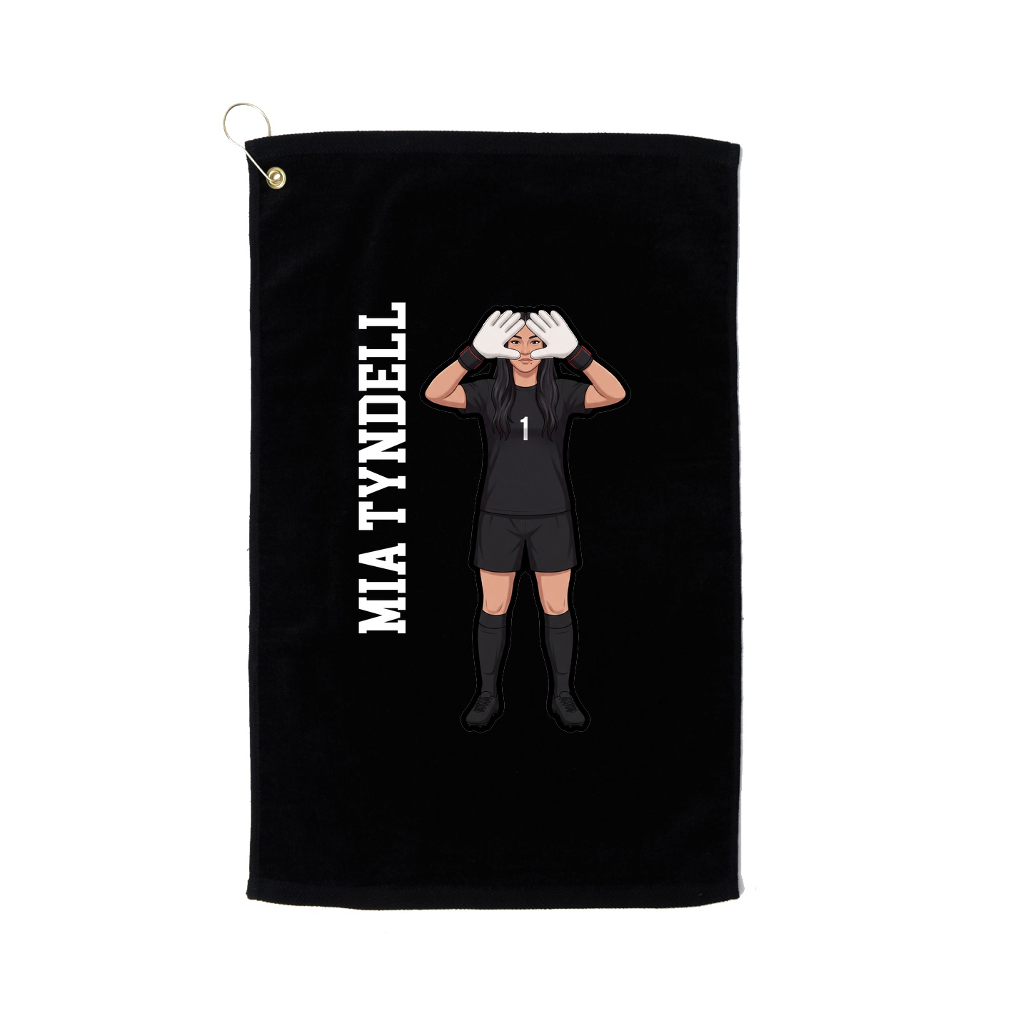 Golf Towel — Name Vertical in Black