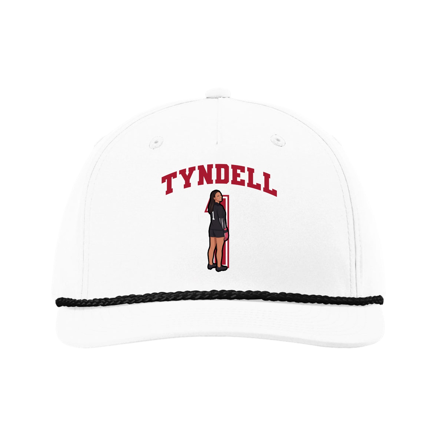 Five-Panel Classic Rope Cap — Number in White